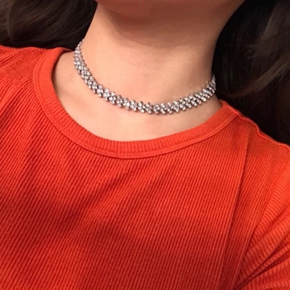 New Luxe Rhinestone Choker Necklace ~ Short Crystal Necklace - Picture 13 of 14